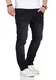 Soulstar Herren Jeans Stretch-Hose Slim Fit Destroyed im Used-Look Schwarz W32/L32
