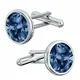 Panda-Jewellery 925-Sterling Silber Manschettenknöpfe mit Kristallen - Rivoli - Montana - Elegante für Hemd Jungen - Schmuck Für Herren mit Geschenkbox