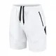 Herren Sport Shorts Kurze Hose Schnell Trocknend Sporthose Leicht mit Reißverschlusstasche(Weiß,EU-XL/US-L)