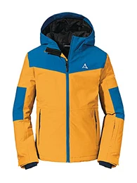 Jungen Ski Jacket Joran B, wasserdichte, atmungsaktive Skijacke, Kinder Winterjacke mit 4-Wege-Stretch und Schneefang, blazing marigold, 152
