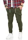 Soulstar Herren Cargohose Chino-Hose Jogger Jeans-Hose Cargo 80-9399 Khaki W32