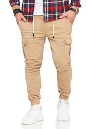 Herren Cargohose Chino-Hose Jogger Jeans-Hose Cargo 80-9399 Beige W32