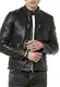Echt Lederjacke Herren Bikerjacke Übergangsjacke Schwarz M