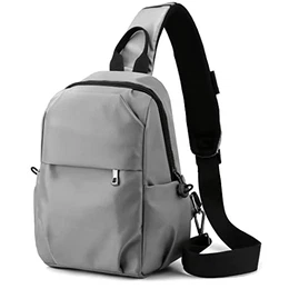 Sling Bag Damen Klein, Anti-Diebstahl Crossbody Bag Herren, Wasserdichte Herren-Schultertaschen für Outdoorsport, Radfahren, Reisen-Grau