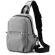 adorence Sling Bag Damen Klein, Anti-Diebstahl Crossbody Bag Herren, Wasserdichte Herren-Schultertaschen für Outdoorsport, Radfahren, Reisen-Grau