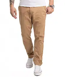 Indumentum Herren Chino Hose Regular Fit Chinohose Herrenhose Baumwolle Designer Hose Chinos Business Hose Stretch Männer Hose IR-506 Dunkelbeige W32 L32