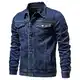 KOAUWIOA Frühling Herbst Herren Jeansjacke Baumwolle Retro Jacke vintage Denim Casual Slim Revers coat Outdoor Sport Fitness Straße mode M
