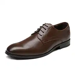 Herren Anzugschuhe Schnürhalbschuhe Klassischer Business Derby Oxford Hochzeit Schuhe Schnürschuh,Size 41,Dunkel/Braun,SBOX229M-E