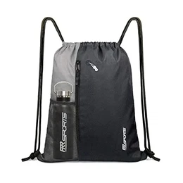 - Turnbeutel Schwarz Grau für Damen, Herren & Kinder - Sportbeutel wasserdicht für Fitnessstudio, Sport, Fitness - Kleiner Rucksack-Beutel - Trainingstasche Sport-Rucksäcke - Gym Bag klein