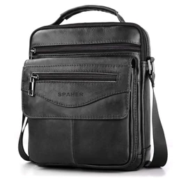 Herrentasche Leder Umhaengetasche Handtasche Herren Tasche Echtes Leder Handgelenktasche Herren Schultertasche Crossbody Bag Geschenk für Männer