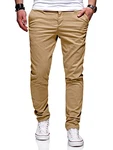 behype. Herren Basic Chino Jeans-Hose Stretch Regular Slim-Fit (80-0310) Light Beige (80-0310)