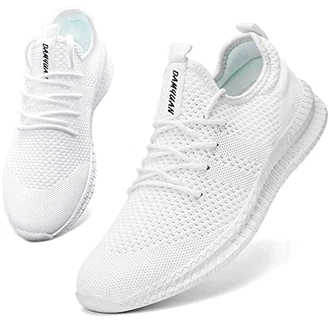 Damyuan Herren Laufschuhe Turnschuhe Sportschuhe Running Sneaker Freizeit Straßenlaufschuhe Walkingschuhe Outdoor Fitness Jogging Sportsschuhe Weiß