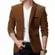 ORANDESIGNE Herren Casual Blazer Slim Fit Business Anzug Jacken Stehkragen Anzugjacke Fester Lässigerr Einreihiger Sportmantel mit Einem Knopf Klassischer Bequemer Blazer B Braun M