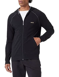 Herren Trainingsjacke Sweatjacke Loungewear Homewear Mix&Match Jacket H, Farbe:Schwarz, Größe:M, Artikel:-005 Black