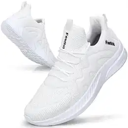 Sneaker Herren Schuhe Sportschuhe Laufschuhe Turnschuhe Herren Tennis Fitness Jogging Walkingschuhe Leichtgewichts Atmungsaktiv Freizeit Straßenlaufschuhe Schlüpfen Schuhe Weiß 41 EU