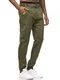 Indicode Herren Zannes Stoffhose mit 5 Taschen   Stretch Hose Herrenhose für Männer Dark Olive M