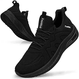 Sneaker Herren Schuhe Sportschuhe Laufschuhe Turnschuhe Herren Tennis Fitness Jogging Walkingschuhe Leichtgewichts Atmungsaktiv Freizeit Straßenlaufschuhe Schlüpfen Schuhe Schwarz 41 EU