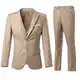 Holivyer Herren 3-teiliges Slim Fit Anzug-Set, Zwei Knöpfe Blazer Solid Jacke Weste Hosen Hochzeit Business Anzug, Champagner, L