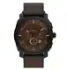 Fossil Gen 6 Hybrid Smartwatch für Herren Machine Edelstahl schwarz Lederband Dunkelbraun, FTW7068