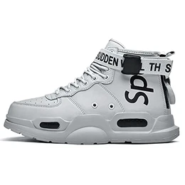 XIDISO Herren Mode Turnschuhe Herren Damen Leichte Wanderschuhe Laufen Atmungsaktiv lässige Sneakers Unisex, C Licht Grau, EU43