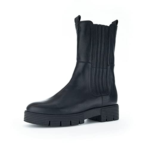 Gabor Damen Ankle Boots Comfort Mehrweite H – Mit Blockabsatz 5 Cm, Aus Leder, Reißverschluss