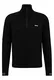 BOSS Herren Zolet Pullover aus Bio-Baumwolle mit Troyerkragen und Logo-Print Schwarz M