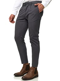 Herren Ignazo Stretch Chinohose aus Baumwolle Herrenhose Chino Stoffhose Dk Grey 32/32