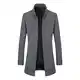 YOUTHUP Herren Wolle Wintermantel Slim Fit Mittelang Winter Wollmantel Freizeit Business Übergangsmantel, Grau (Dünn), M