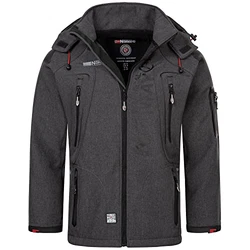 Geographical Norway Herren Softshell Funktions Outdoor Jacke im Bundle mit urbandreamz Beanie BlendedBlack