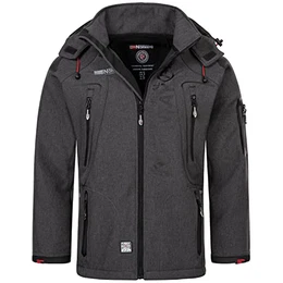 Herren Softshell Funktions Outdoor Jacke wasserabweisend im Bundle mit urbandreamz Beanie (M, BlendedBlack TN)