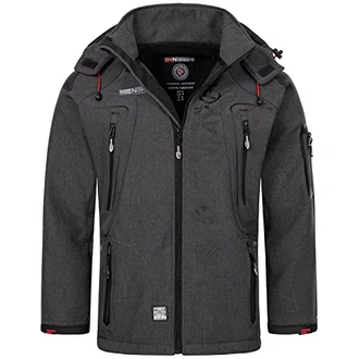 Geographical Norway Herren Softshell Funktions Outdoor Jacke im Bundle mit urbandreamz Beanie BlendedBlack