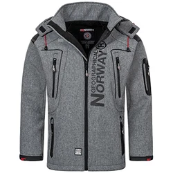 Geographical Norway Herren Softshell Funktions Outdoor Jacke im Bundle mit urbandreamz Beanie BlendedGrey