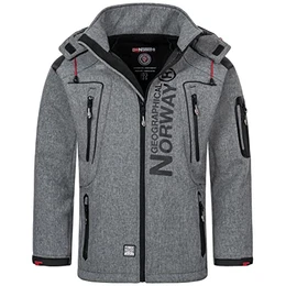 Herren Softshell Funktions Outdoor Jacke wasserabweisend im Bundle mit urbandreamz Beanie (S, BlendedGrey TN)