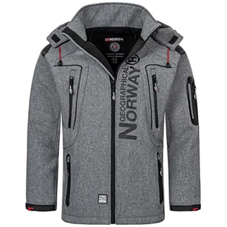 Geographical Norway Herren Softshell Funktions Outdoor Jacke im Bundle mit urbandreamz Beanie BlendedGrey