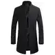 YOUTHUP Herren Mantel Slim Fit Winter Wollmantel Dicker Langer Übergangsmantel Frühling Lässiger Wintermantel, Schwarz (Stil 2), M