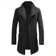 YOUTHUP Herren Mantel Slim Fit Winter Wollmantel Dicker Langer Übergangsmantel Frühling Freizeit Wintermantel, Grau (Stil 1), M