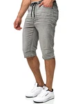 Indicode Herren Jeans Shorts Vasile Lt Grey
