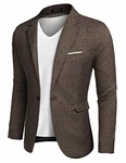 COOFANDY Herren Blazer Sakko Modern Elegant  Braun