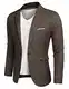 COOFANDY Herren Casual Sakkos Sportmäntel Lässige Stoff Sportlich, Braun, Gr. L Braun L
