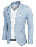 COOFANDY Herren Blazer Sakko Modern Elegant  Grau