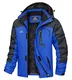 TACVASEN Herren Arbeitsjacke Winter Angeljacke Übergangsjacke Regenjacke Outdoorjacke Wasserdicht Atmungsaktiv Winddicht, Blau, M