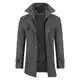 Allthemen Wintermantel Kurzmantel Herren Schwarz Wollmantel Stehkragen Herren Winter Mantel Warm Kurz Slim Fit Winterjacke Business Grau(gestepptes Innenfutter M