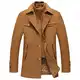 Allthemen Wintermantel Kurzmantel Herren Schwarz Wollmantel Stehkragen Herren Winter Mantel Warm Kurz Slim Fit Winterjacke Business Khaki(gestepptes Innenfutter M