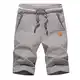 JustSun Kurze Hosen Herren Shorts Sommer Shorts Chino Baumwolle mit Tunnelzug Grey M