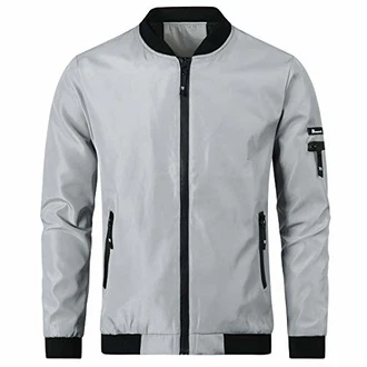 YOUTHUP Herren Leichte Bomberjacke Sommer Übergangsjacke mit Ärmeltasche Freizeitjacke