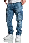 Amaci&Sons Herren Cargo Jeans Regular Slim Destroyed 7977 Blau/Hellblau Amaci&Sons Herren Cargo Jeans Regular Slim Destroyed 7977 Blau/Hellblau