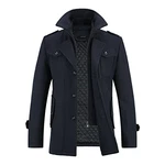YOUTHUP Herren Wintermantel mit Stehkragen Navy