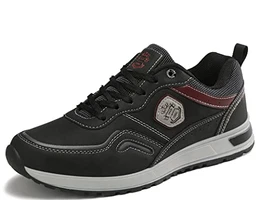 Sneaker Herren Freizeitschuh Schuhe Berufsschuhe Sportschuhe Outdoor Leichtgewicht Walkingschuhe Sneakers Größe 41-46 (A3 Schwarz, Größe_43)