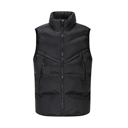 Herren Slim Fit Steppweste mit Seitentaschen Lightweight Puffer Jacket Männer Ärmellose Wattierte Übergangsjacke Leicht Freizeit Outdoor Vest Men Tops, Größe:M, Farbe:Black