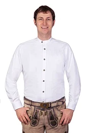 modernes Trachtenhemd aus Baumwolle Uni Farbe rot, blau oder weiß Gr. S-5XL